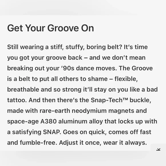 GROOVE Men’s Magnetic Buckle Belt, ONE SIZE, Color: Buck, NWT - Picture 2 of 8